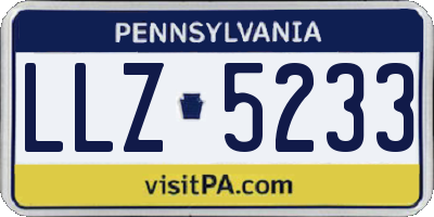 PA license plate LLZ5233