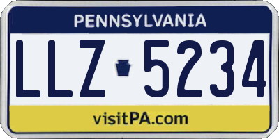 PA license plate LLZ5234