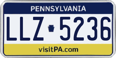 PA license plate LLZ5236