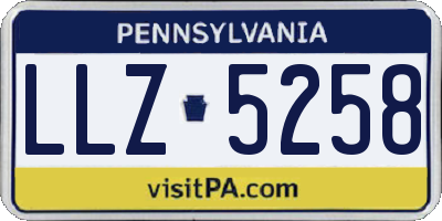 PA license plate LLZ5258
