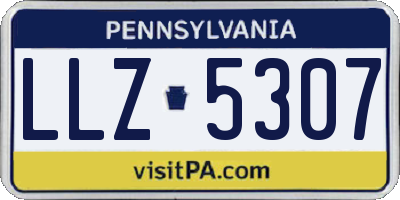 PA license plate LLZ5307