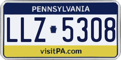 PA license plate LLZ5308