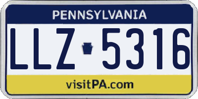 PA license plate LLZ5316