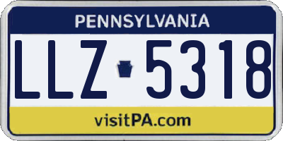 PA license plate LLZ5318