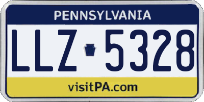 PA license plate LLZ5328