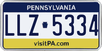 PA license plate LLZ5334
