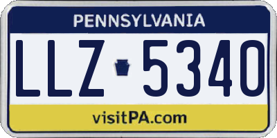 PA license plate LLZ5340