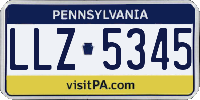 PA license plate LLZ5345