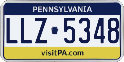 PA license plate LLZ5348