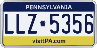 PA license plate LLZ5356