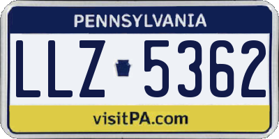 PA license plate LLZ5362