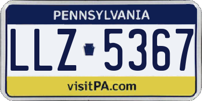 PA license plate LLZ5367