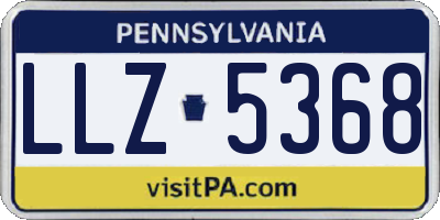 PA license plate LLZ5368