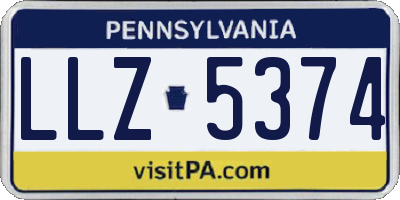 PA license plate LLZ5374