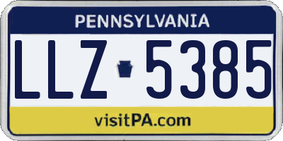 PA license plate LLZ5385