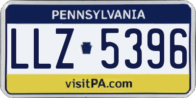 PA license plate LLZ5396