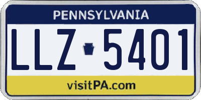 PA license plate LLZ5401