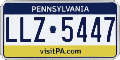 PA license plate LLZ5447