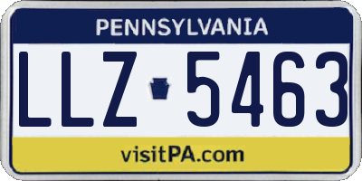 PA license plate LLZ5463