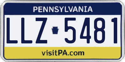 PA license plate LLZ5481