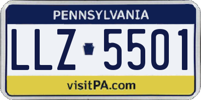 PA license plate LLZ5501