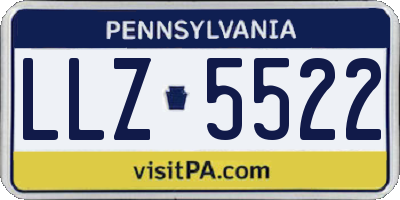 PA license plate LLZ5522
