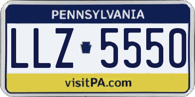PA license plate LLZ5550