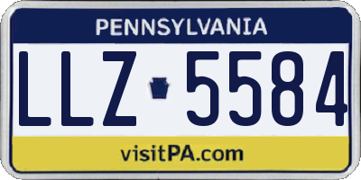 PA license plate LLZ5584