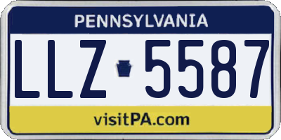PA license plate LLZ5587
