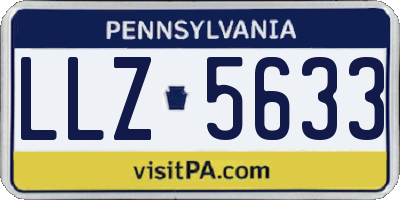 PA license plate LLZ5633