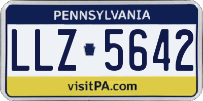 PA license plate LLZ5642