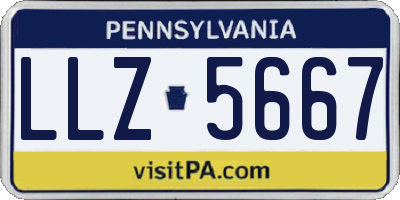 PA license plate LLZ5667