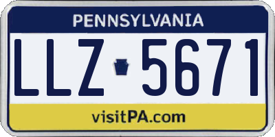 PA license plate LLZ5671