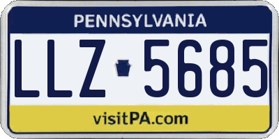 PA license plate LLZ5685