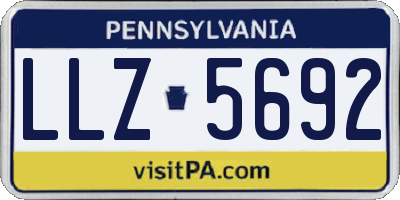 PA license plate LLZ5692