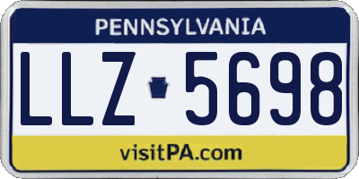 PA license plate LLZ5698