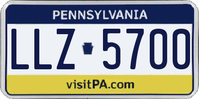 PA license plate LLZ5700