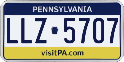 PA license plate LLZ5707