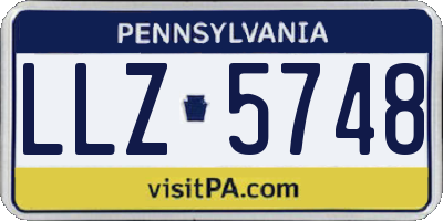 PA license plate LLZ5748