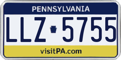 PA license plate LLZ5755