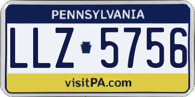 PA license plate LLZ5756