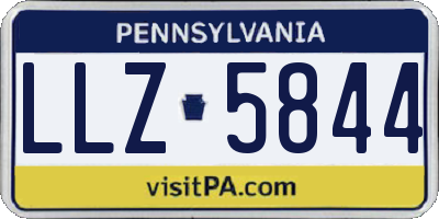 PA license plate LLZ5844