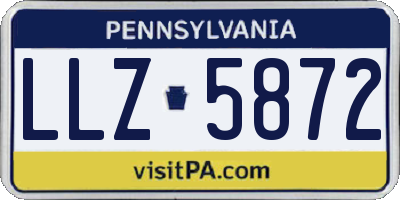 PA license plate LLZ5872