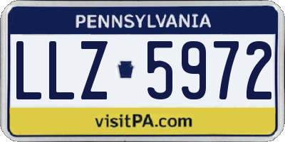 PA license plate LLZ5972
