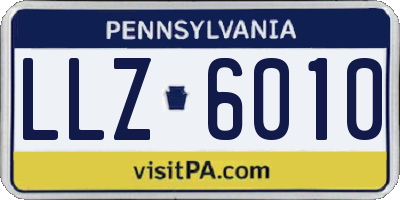 PA license plate LLZ6010