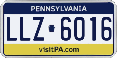 PA license plate LLZ6016