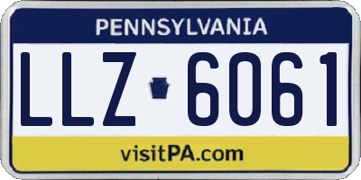 PA license plate LLZ6061