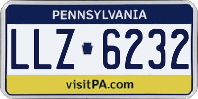 PA license plate LLZ6232