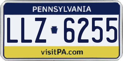 PA license plate LLZ6255
