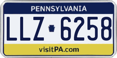 PA license plate LLZ6258